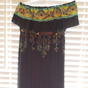 Long strapless maxi dress